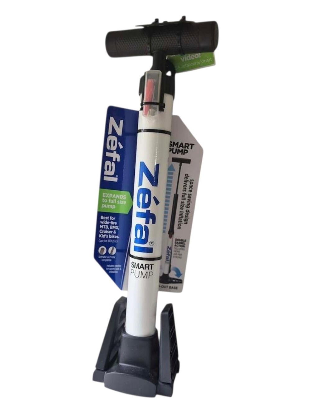 White & Black Smart Pump – Compact Bike Floor Pump